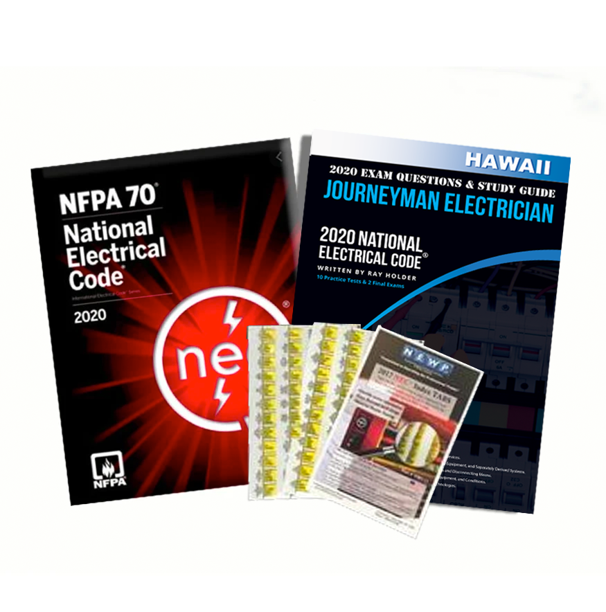 Hawaii 2020 Journeyman Electrician Study Guide & National Electrical Code Combo with Tabs