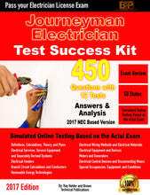 Load image into Gallery viewer, 2017 Journeyman Electrician Exam Questions and Study Guide - Online Test Success Kit
