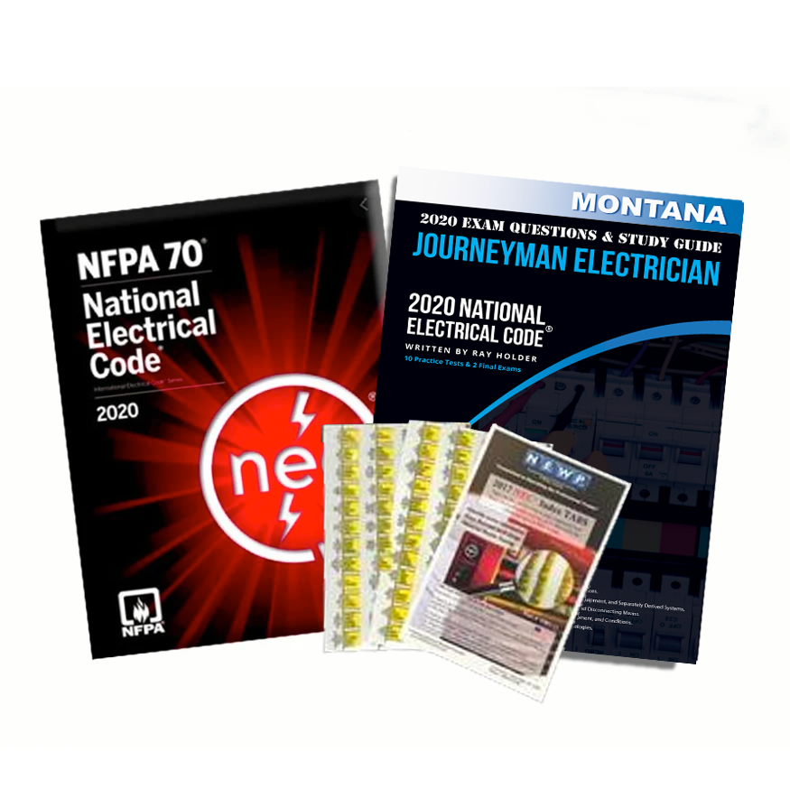 Montana 2020 Journeyman Electrician Study Guide & National Electrical Code Combo with Tabs