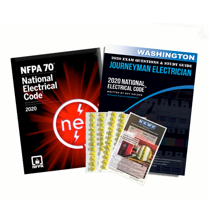 Washington 2020 Journeyman Electrician Study Guide & National Electrical Code Combo with Tabs